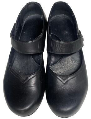 Dansko "Tandy" Mary Jane Women's Leather Clog, Hook & Loop, Black, EU 38, US 8